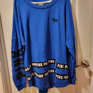 Victoria Secret PINK Blue Sweatshirt Size L